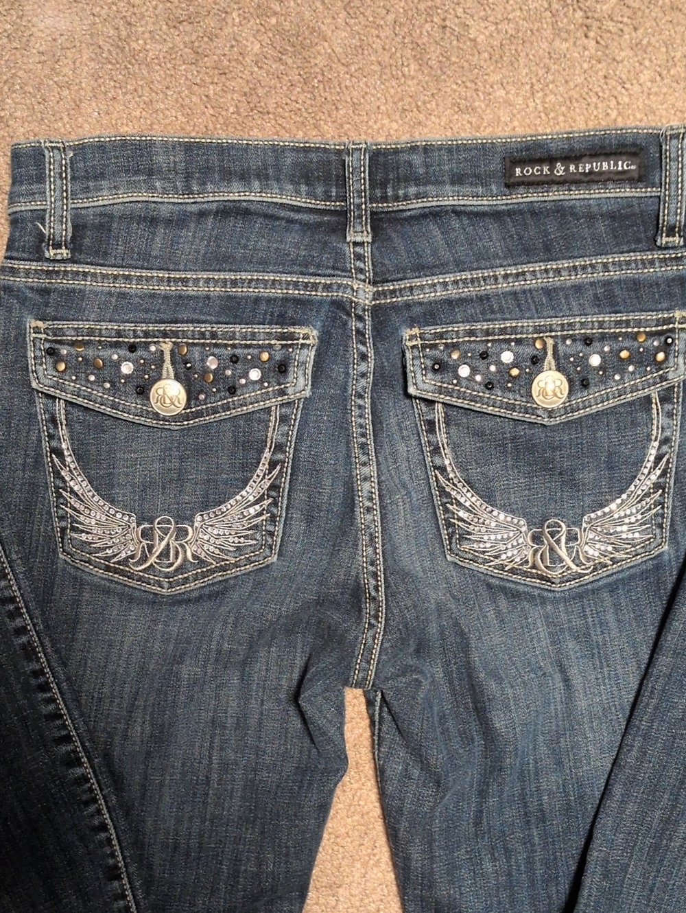 Rock & Republic Women's Dark Wash Slim Jeans - Blue, Size 8